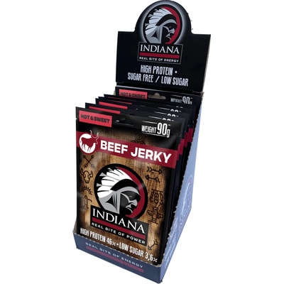 INDIANA Jerky hovězí Hot & Sweet ZIP 720 g