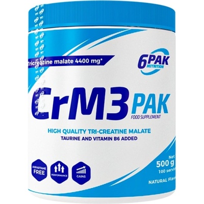 6PAK Nutrition CrM3 PAK (Tri-Creatine Malate + Taurine) [500 грама] Натурален