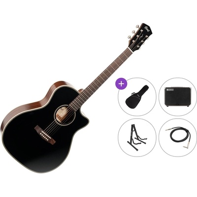 Cort ESSENCE-GA4 Premium SET Black Електро-акустична китара Джъмбо