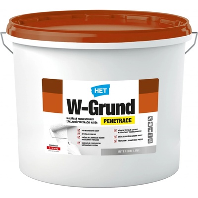 HET W - GRUND Základní pigmentovaný penetrační nátěr Velikost: 12 kg