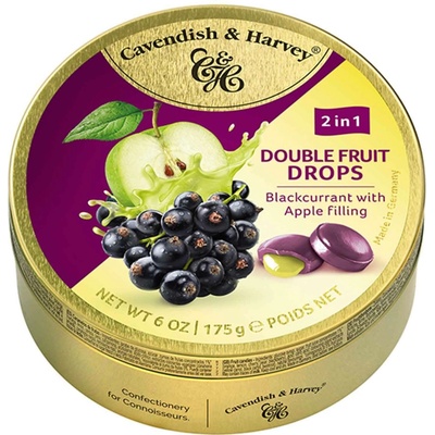 Cavendish & Harvey Double Fruit Drops Blackcurrant with Apple Filling 175 g