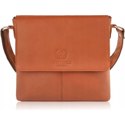 Paolo Peruzzi kabelka cez rameno prírodná koža oranžová