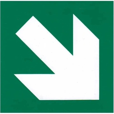 Symbol - směr úniku šikmý 87x87mm - samolepka
