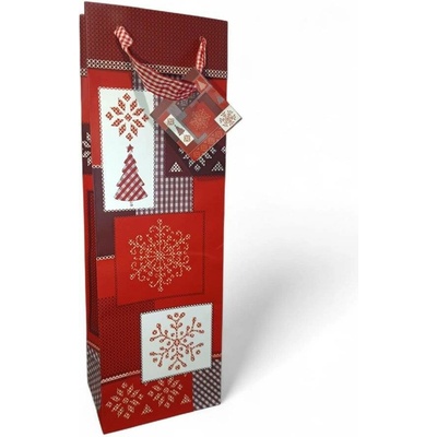 Vánoční dárková taška - Na víno/ láhev Varianta 9