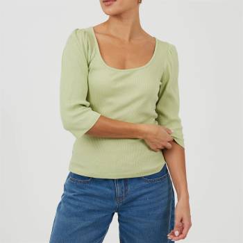 Brave Soul Тениска Brave Soul Women's Puff Sleeve Long Sleeve T-Shirt - Sage