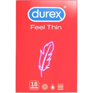 Durex - тънки презервативи - естествено усещане - 18 броя - lovesexshop