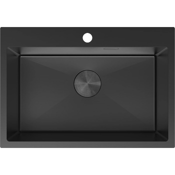 Mexen Solix кухненска мивка от неръждаема стомана с една камера 650 x 450 мм, черна - 6403651000-70 (6403651000-70)