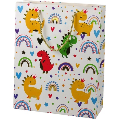 LEAN TOYS Darčeková taška Dinosaurus 32 cm x 26 cm x 10 cm