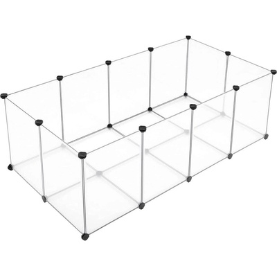 SongmicsHome Ohrádka pre malé zvieratá z priehľadného plastu BEN 143 x 71 x 47 cm transparentná LPC02W
