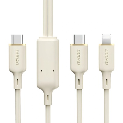 Dudao L7SF 2v1 USB-C/USB-C/Lightning 100W 1,2m béžový