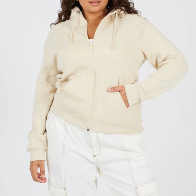 Brave Soul Суичър Brave Soul Plus Size Classic Zip Through Hoodie with Pockets - Stone