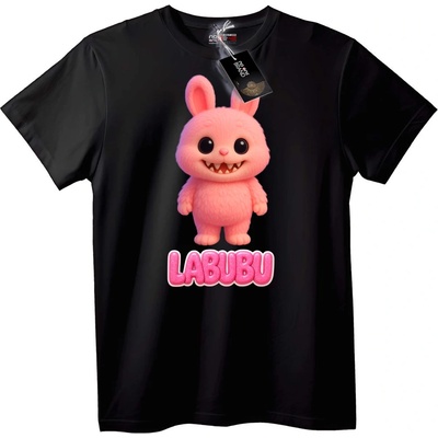NOONEBRAND Тениска Labubu Розово Зайче - S, White