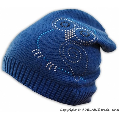 Baby Nellys jarní/podzimní čepice Sovička jeansově modrá