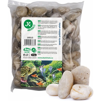 JK ANIMALS Kremenné valounky biele 2 kg