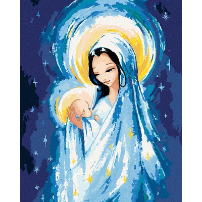 Zuty Malování podle čísel MALÝ JEŽÍŠ KRISTUS A MARIE