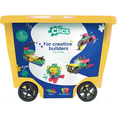 Clics Toys Ekologická stavebnice Rollerbox 560 ks