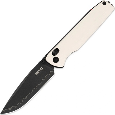 SRM 258L-GT2 Terrier Laminated black 140Cr with white & Red G10 handle