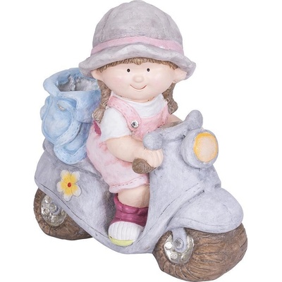 MagicHome Dekorace Holčička na skútru keramika 36,5x17,5x37,5 cm