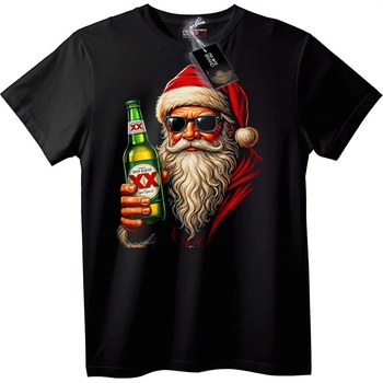 NOONEBRAND Тениска Дядо Коледа с Dos Equis Бира - 2XL, Black