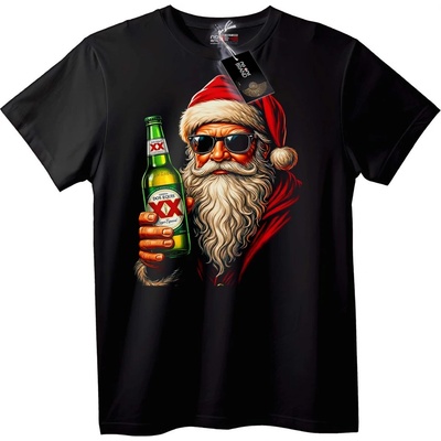 NOONEBRAND Тениска Дядо Коледа с Dos Equis Бира - 2XL, Black