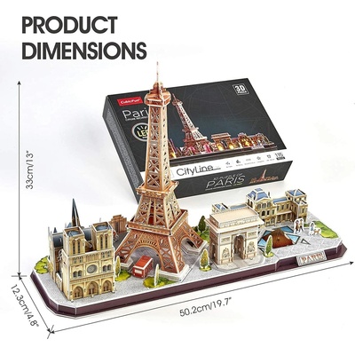 CubicFun 3D puzzle CityLine panorama svítící Paříž 115 ks