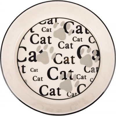 Flamingo Feeding and drinking bowl Cathy Round White - керамична купичка за вода или храна - размер - 15, 5x15, 5x2, 6 см - 350 мл, Белгия - 507768
