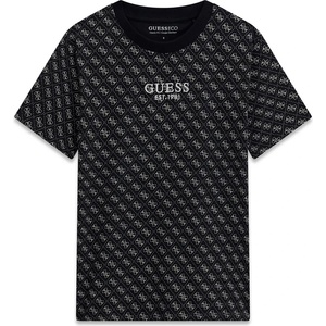 GUESS Oversize тениска в черен цвят за момче с лога и бял надпис Guess