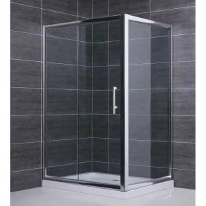 Inter Ceramic Правоъгълна душ кабина Inter Ceramic с плъзгаща се врата 120x70 см, гланциран хром - прозрачна (120/20 + ICS 70T)