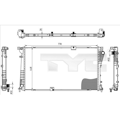 Chladič motora, chladič vody TYC 725-0045