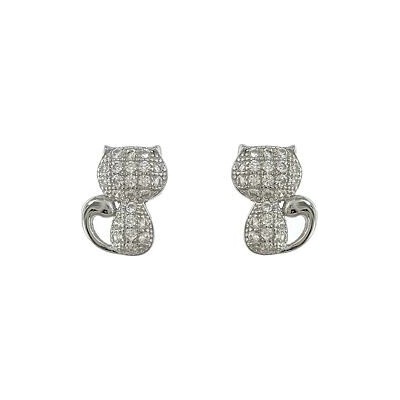 INFINITYSILVER Stříbrné náušnice kočičky se zirkony FIORE A4362019