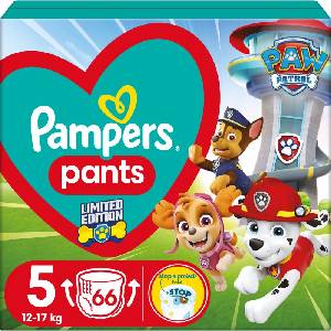 Pampers Pants Paw Patrol Size 5 еднократни пелени гащички 11-17 kg 66 бр