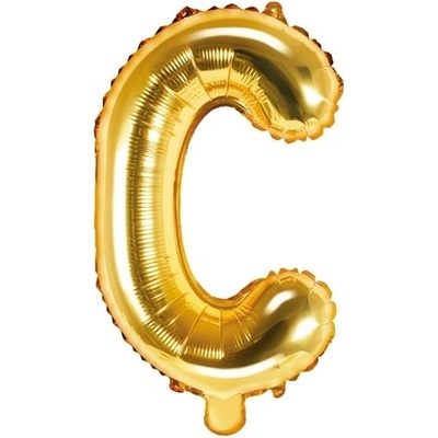 PartyDeco Fóliové písmeno C zlaté 35 cm