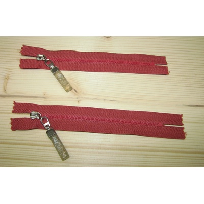 Kostenný zips tehlová 3mm nedeliteľný 14cm