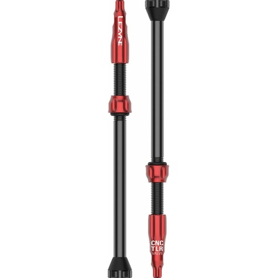 Bezdušové ventily Lezyne CNC TLR Valve - 80mm Red uni