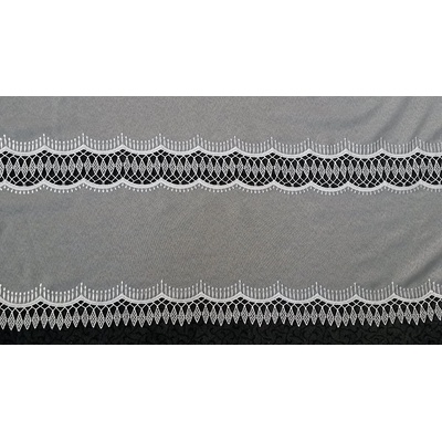 Vyšívaná luxusná záclona GERSTER 11050 biely ornament 180 cm