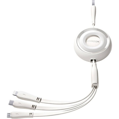 Joyroom S-A40 Colorful Series USB-A na USB-C / Lightning / microUS, 1m, bílý