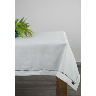 Takoy Ubrus bílý 145x350 cm EMILY s ozdobným lemem a merežkou-HF-382242 | 145 x 350 cm