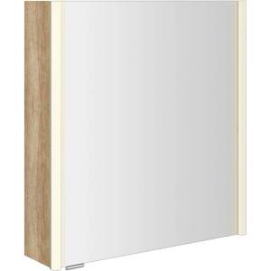 SAPHO Alix - Огледален шкаф с LED осветление 66x70x18 см, 2x врати, P/L, дъб Алабама AX166-0022 (AX166-0022)