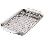 Hestan Тава за печене OVENBOND 28 x 17 см, с охлаждаща решетка, сребърен, неръждаема стомана, Hestan (HEST54317)