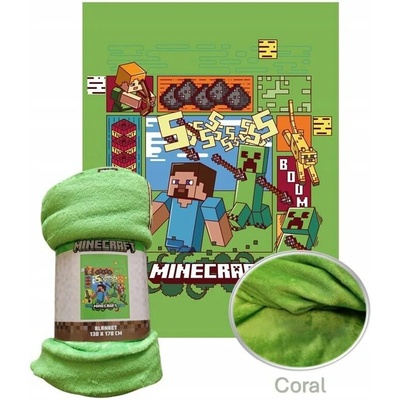 Halantex Dětská deka Minecraft Stev Creeper hra TNT deka