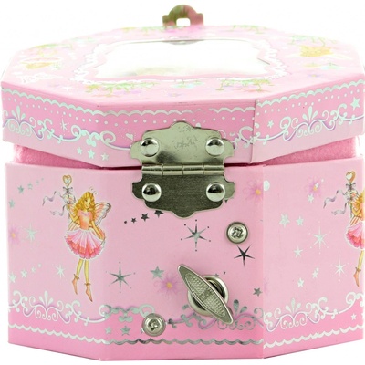 Šperkovnice hrací skříňka srdce s panenkou baletkou na natažení