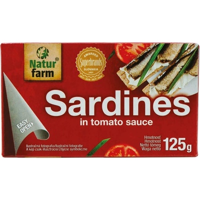 Naturfarm Sardinky v rajčatové omáčce 125g