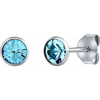Silvego Strieborné náušnice kôstky Malia s modrými Swarovski Zirconia 5 mm ZT825045EBSW