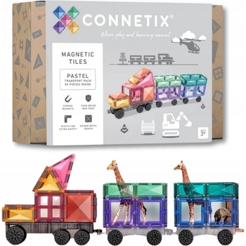 Connetix Pastel Transport 50 ks