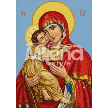 Milena Style Света Богородица Владимировска - гоблен със схема конци dmc 1: 1