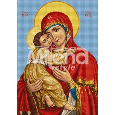 Milena Style Света Богородица Владимировска - гоблен със схема конци dmc 1: 1