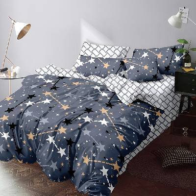 EmonaMall Двулицево спално бельо с ластик EmonaMall, 6 части - Модел S19071 (S19071-12000e)