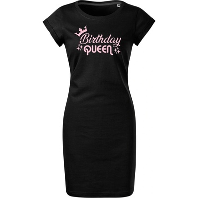 Dobrý triko tričko šaty Birthday queen ocelová šedá