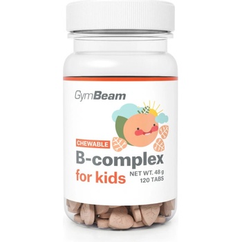 GymBeam B-komplex, tablety na cucání pro děti 120 tablet meruňka