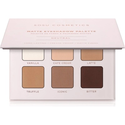 SOSU Cosmetics Matte Eyeshadow Palette палитра сенки за очи цвят Neutral 6x1.3 гр